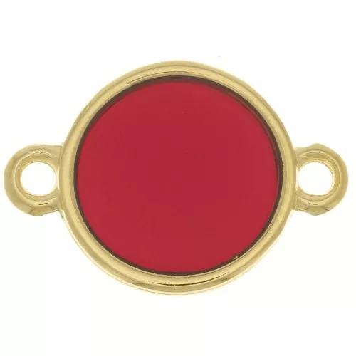 Espaciador redondo de resina epoxi para vidrieras 11mm Dorado-Rojo x1