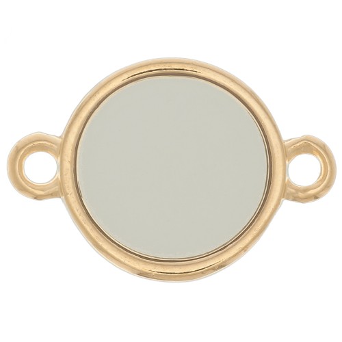 Separador redondo de resina epoxi - vidriera 17x11 mm Dorado - Marrón x1