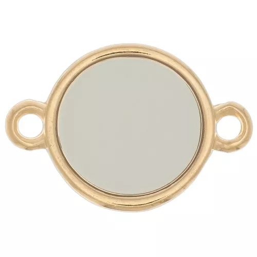 Separador redondo de resina epoxi - vidriera 17x11 mm Dorado - Marrón x1