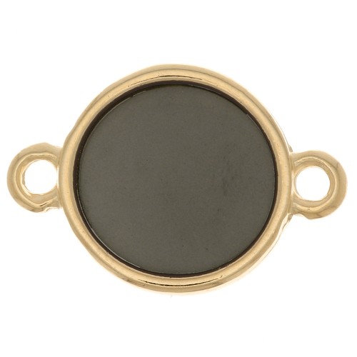 Inserto redondo de resina epoxi para vidrieras 11mm Oro fino - Negro x1