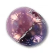Cuenta de cerámica 8 mm Dahli Mauve irisado x1
