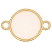 Inserto redondo de resina epoxi para vidrieras 17mm chapado en oro - Blanco Opalx1|raw }}