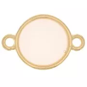 Inserto redondo de resina epoxi para vidrieras 17mm chapado en oro - Blanco Opalx1