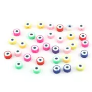 Surtido de cuentas redondas - ojo de la suerte - arcilla polimérica 9mm Multicolor x50