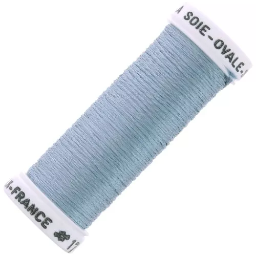 Hilo de seda ovalado para bordado tradicional - Azul acero (1713) x30m