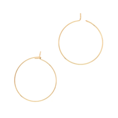 Pendientes 20x0.7 mm - dorado 316L x2