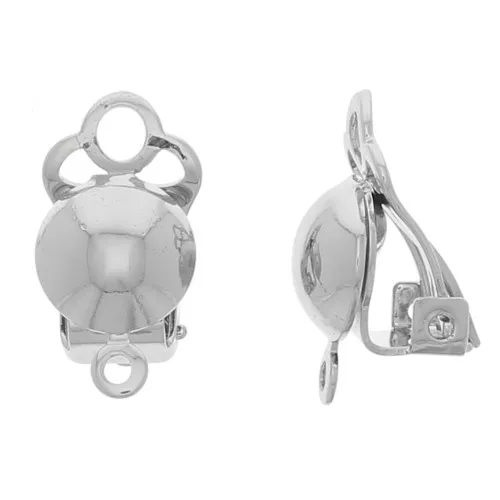 Clips de oreja media bola - orejas no perforadas 9x17mm - Rodiado x2