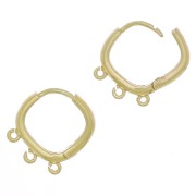 Traviesa de rombos de 3 anillos para decorar en latón 16 mm Dorado x2