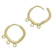 Traviesa de rombos de 3 anillos para decorar en latón 16 mm Dorado x2