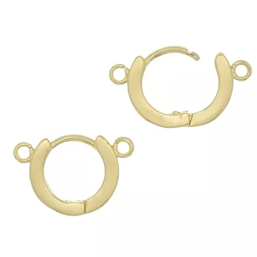 Dormeuses 2 anillos para decorar en latón 13,5 mm Dorado x2
