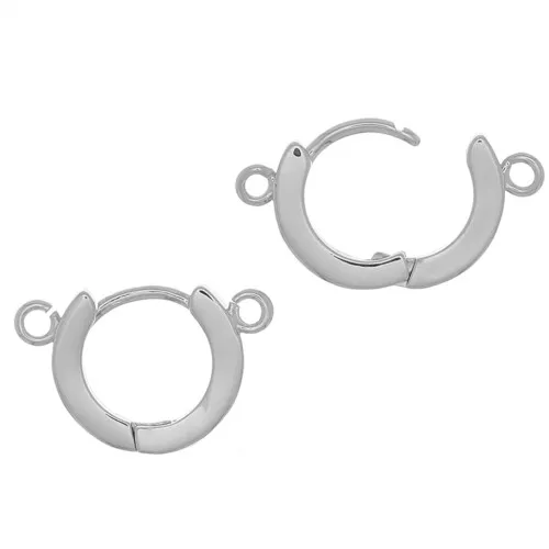 Dormeuses 2 anillos para decorar en latón 13,5 mm Rodio x2
