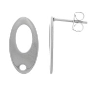 Pendientes ovalados ahuecados 19x10mm Acero inoxidable x2|raw }}