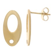 Pendientes de acero inoxidable de 19x10mm con forma ovalada - Dorado x2|raw }}