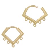 Pendientes 6 anillos para decorar en latón 14 mm Dorado x2