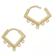 Pendientes 6 anillos para decorar en latón 14 mm Dorado x2