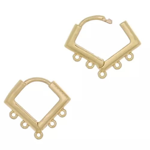 Pendientes 6 anillos para decorar en latón 14 mm Dorado x2