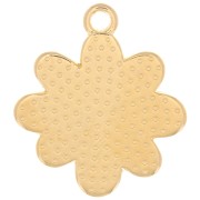 Colgante flor de margarita - resina epoxi 20 mm - Chapado en oro - Blanco x1