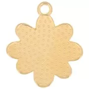 Colgante flor de margarita - resina epoxi 20 mm - Chapado en oro - Blanco x1