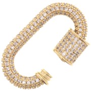 Cierre de rosca ovalado con óxido de zirconio 17x29 mm - Oro x1