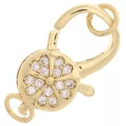 Cierre de flor y anilla abierta con óxido de zirconio 10x16 mm - Oro x1