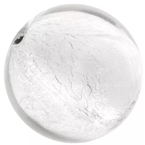 Redonda Murano 6 mm hoja de plata Crystal x1