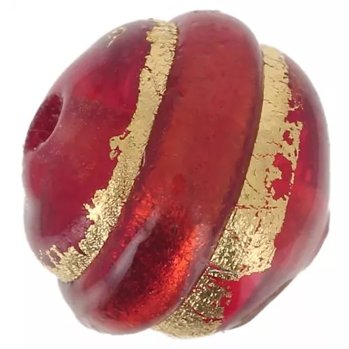 Redonda Murano 6 mm rodeada de oro Ruby x1