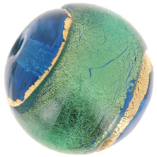 Redonda Murano 6 mm rodeada de oro Aquamarine x1