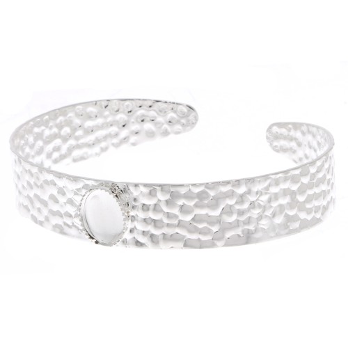 Juego de pulsera 12x170 mm para cabujón ovalado 10x8 mm - Plata x1