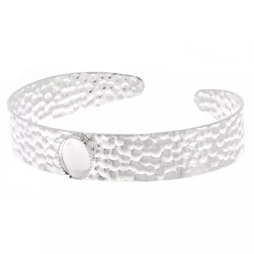 Juego de pulsera 12x170 mm para cabujón ovalado 10x8 mm - Plata x1
