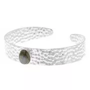 Juego de pulsera 12x170 mm para cabujón ovalado 10x8 mm - Plata x1