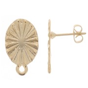 Tachuelas ovaladas con efecto plisado y aro cerrado 20x12mm - Chapado en orox2