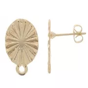 Tachuelas ovaladas con efecto plisado y aro cerrado 20x12mm - Chapado en orox2