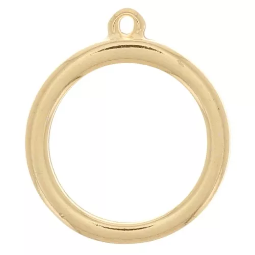 Colgante redondo para resina UV y bicomponente 24,5x28 mm - Dorado x1