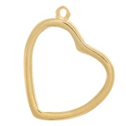 Colgante corazón para resina UV y bicomponente 27x31 mm - Dorado x1