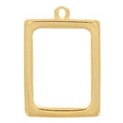 Colgante rectangular para resina UV y bicomponente 21x31 mm - Dorado x1