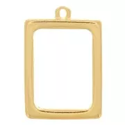 Colgante rectangular para resina UV y bicomponente 21x31 mm - Dorado x1