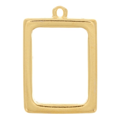 Colgante rectangular para resina UV y bicomponente 21x31 mm - Dorado x1