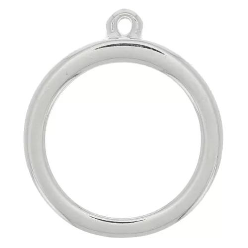Colgante redondo para resina UV y bicomponente 24,5x28 mm - Rodio x1
