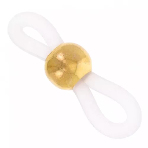Clips para gafas con perla redonda Blanco - Oro x4