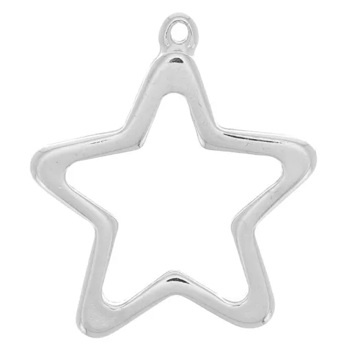 Colgante estrella para resina UV y bicomponente 31,5x34 mm - Rodiado x1