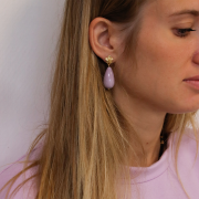 Tachuelas de flor 12x10 mm - con anillo cerrado - Chapado en oro x2