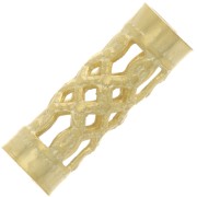 Tubos filigrana 12x4 mm  dorado con oro fino x6