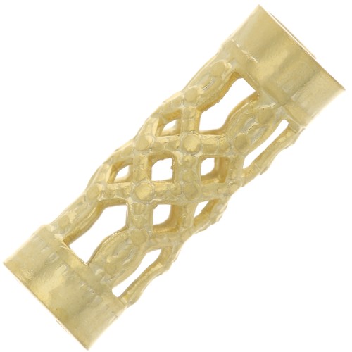 Tubos filigrana 12x4 mm  dorado con oro fino x6