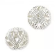 Bola filigrana 12 mm plateado x4
