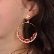 Tachuelas de flor 12x10 mm - con anillo cerrado - Rodio x2