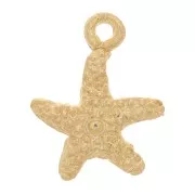 Charm de estrella de mar 12x9 mm - Chapado en oro x1