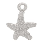 Charm de estrella de mar 12x9 mm - Rodio x1