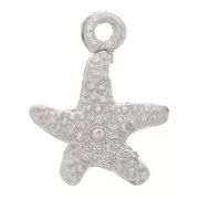 Charm de estrella de mar 12x9 mm - Rodio x1