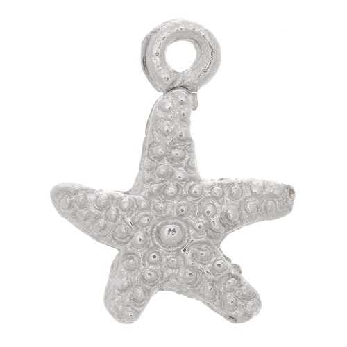 Charm de estrella de mar 12x9 mm - Rodio x1