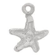 Charm de estrella de mar 12x9 mm - Rodio x1